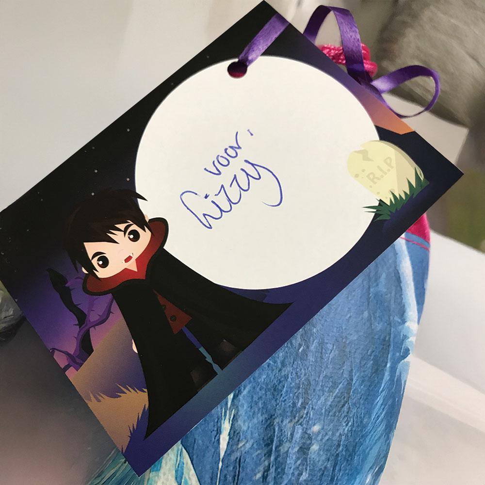 Griezels traktatiekaartjes met jongen