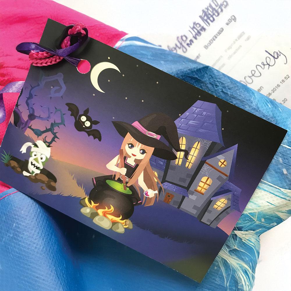 traktatiekaartje griezels met meisje