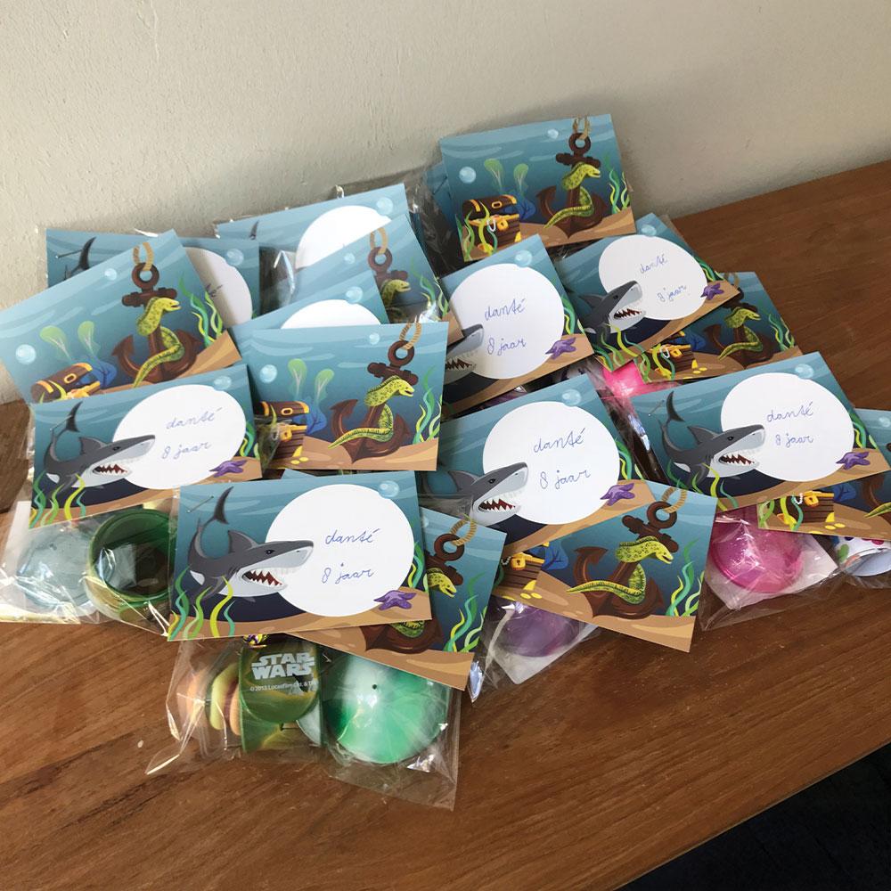 Onderwaterwereld traktatiekaartje op traktaties