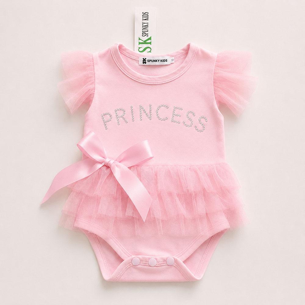 Roze princess baby romper