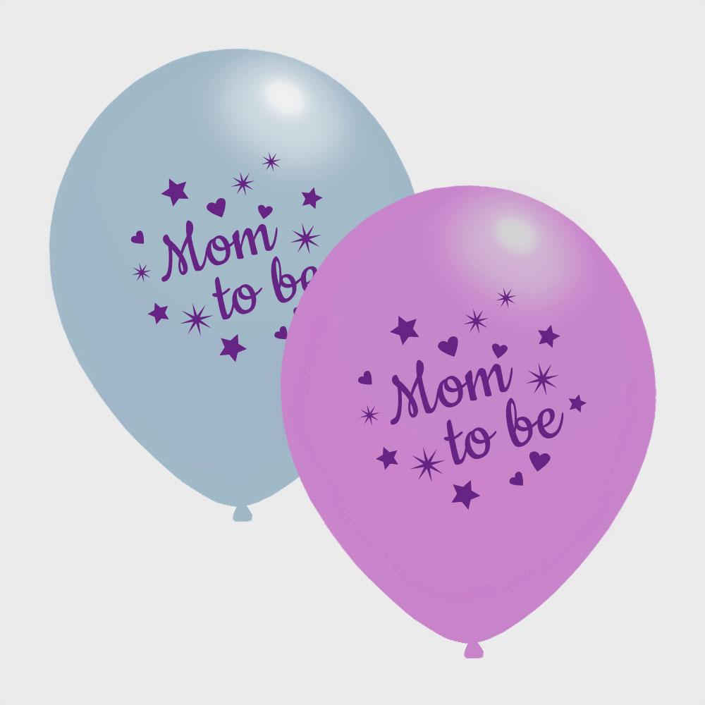 Babyshower versiering Mom to Be metallic ballonnen