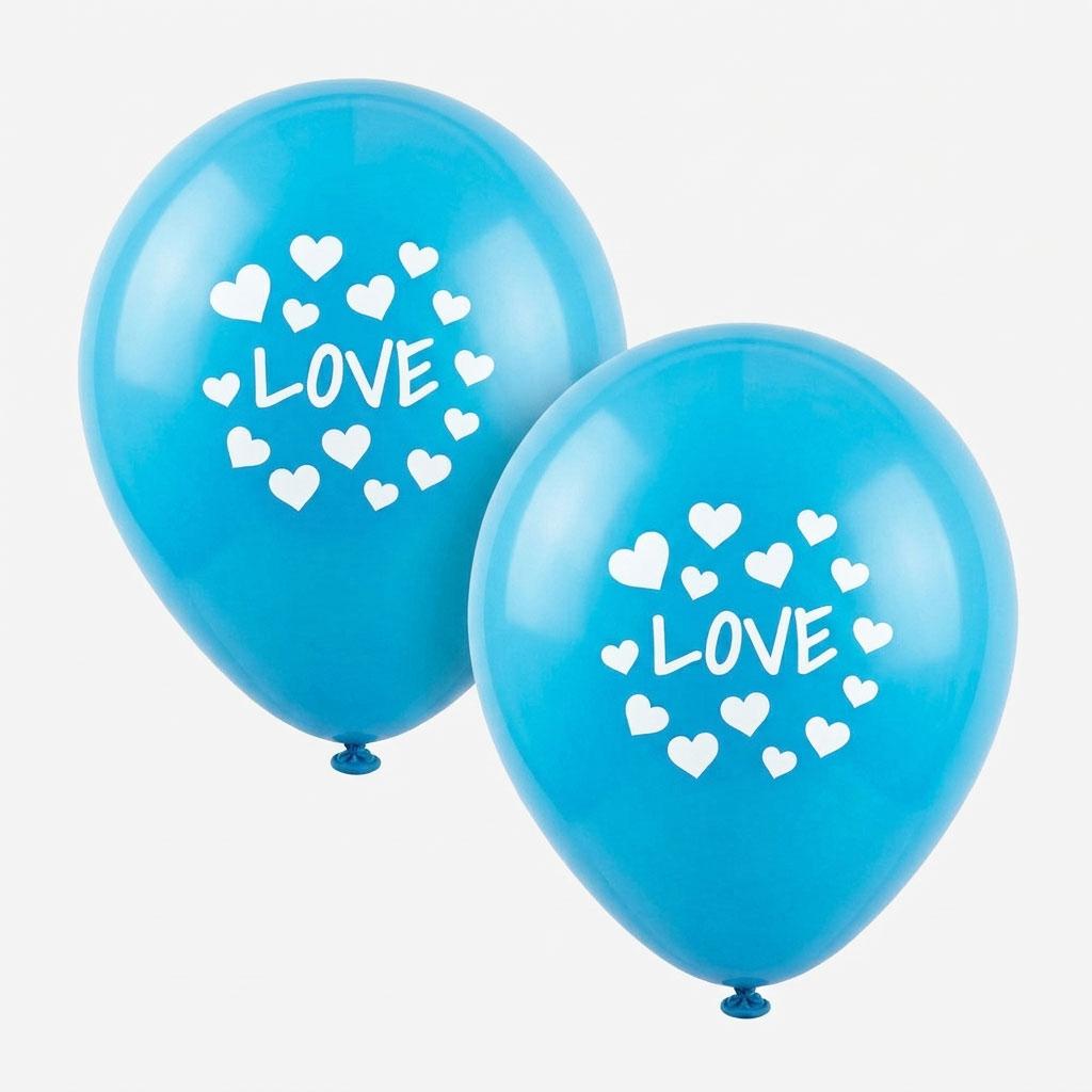 Blauwe love ballonnen feestversiering