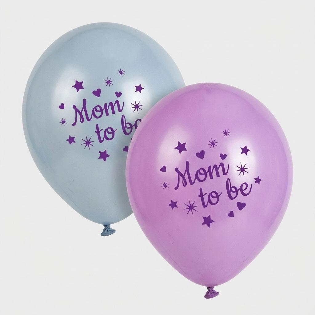 Babyshower versiering Mom to Be metallic ballonnen