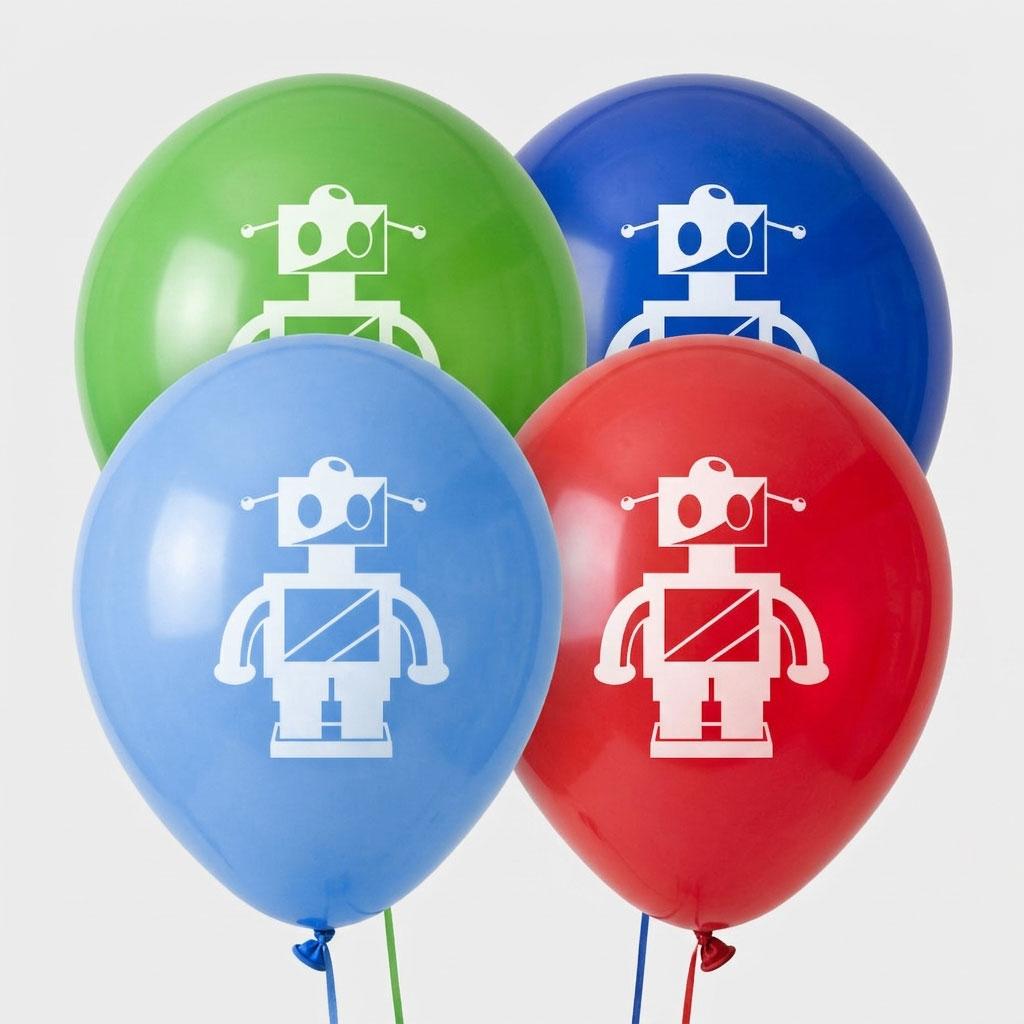 Ballonnen met robotdesign 