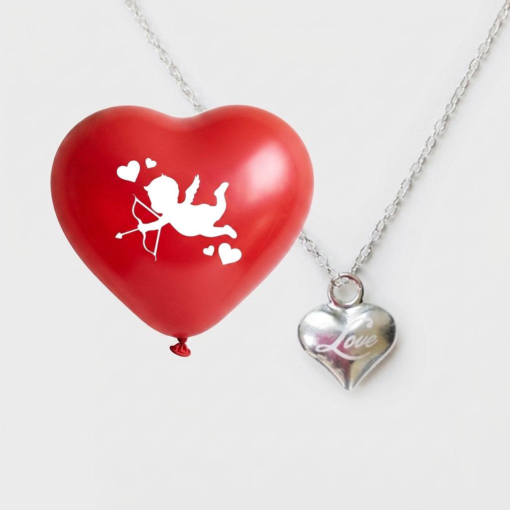 Hart ketting en hart ballonnen combi
