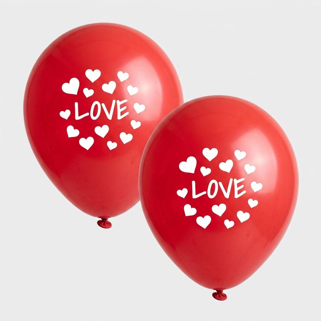 Rode ballonnen met love design