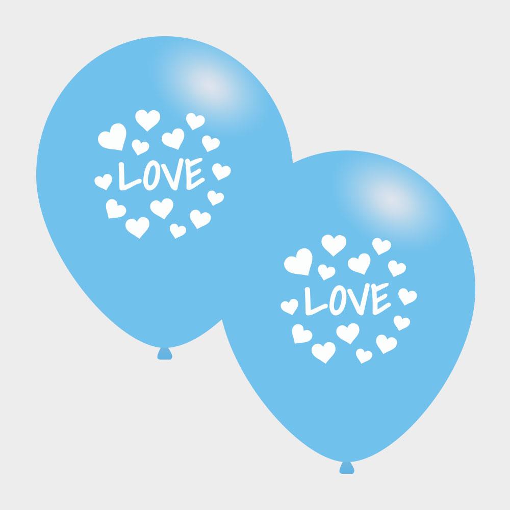 Blauwe love ballonnen feestversiering