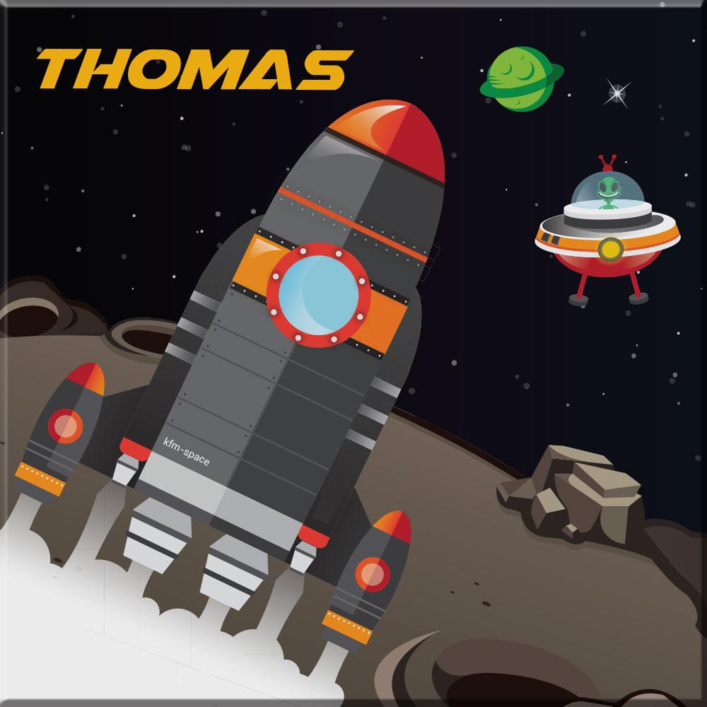 Canvas astronauten raket voor kinderfeest