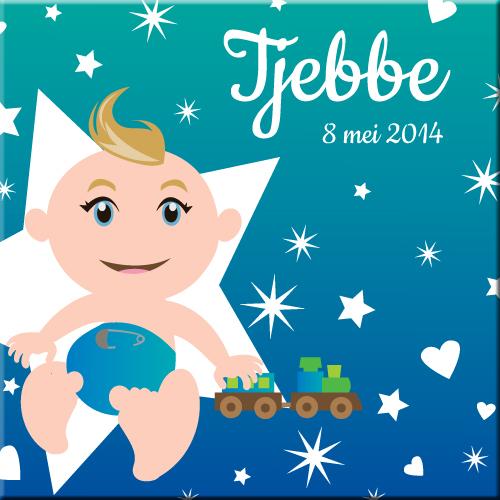 Groene baby boy canvas 