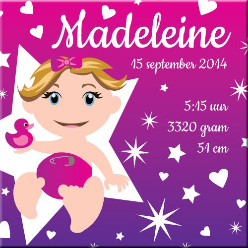 Roze baby girl canvas