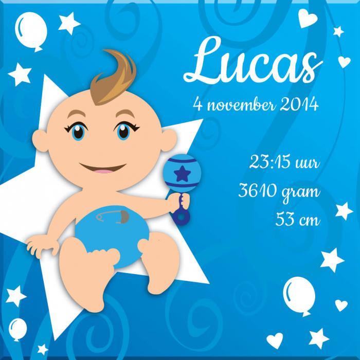 Canvas Baby Boy voor kraamfeest