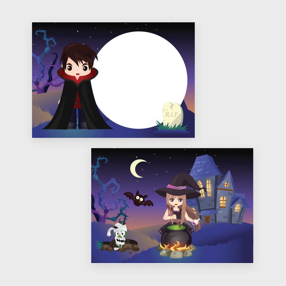 Traktatie kaartjes griezels