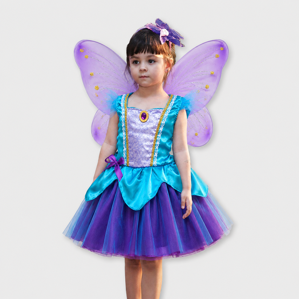 Elf jurkje paars blauw