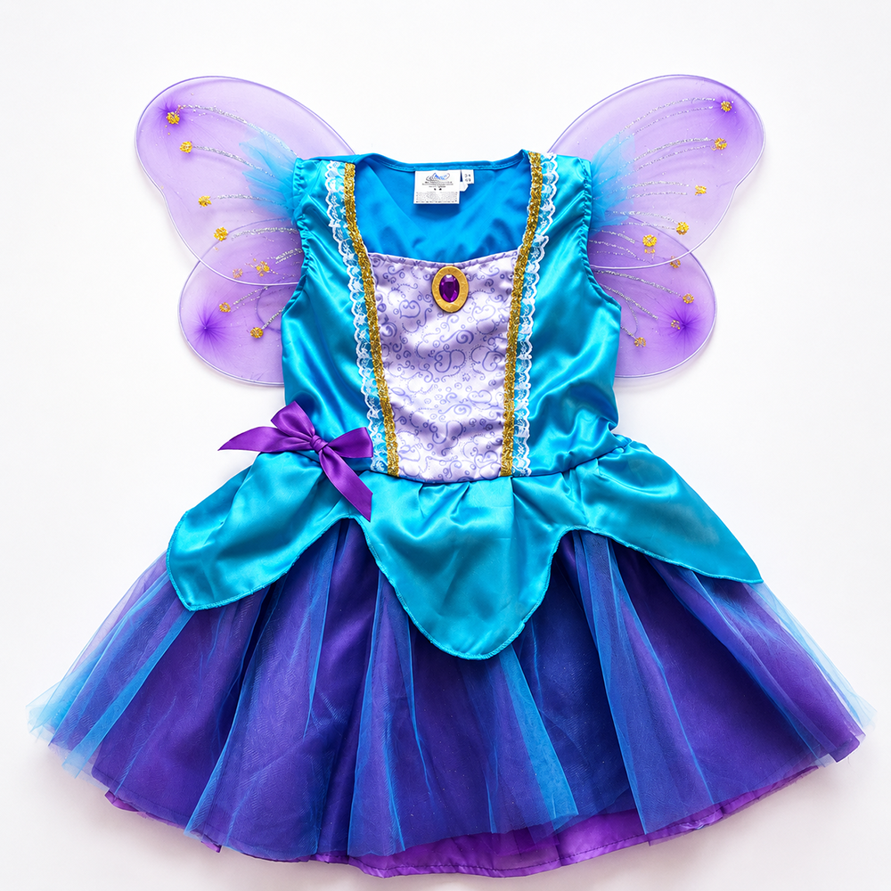 Elf jurkje paars blauw