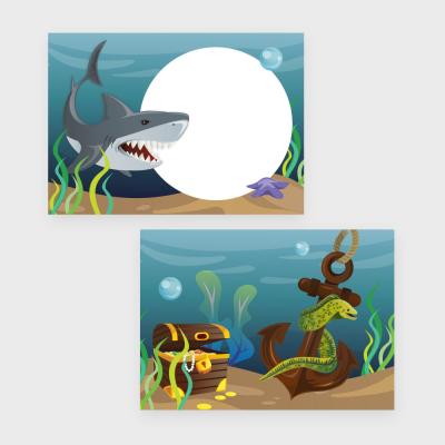 Onderwaterwereld traktatiekaartje voorkant en achterkant