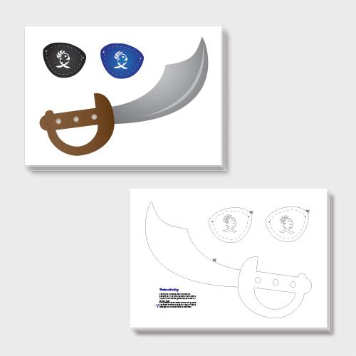 Piraten knutsel - zwaard en ooglapjes