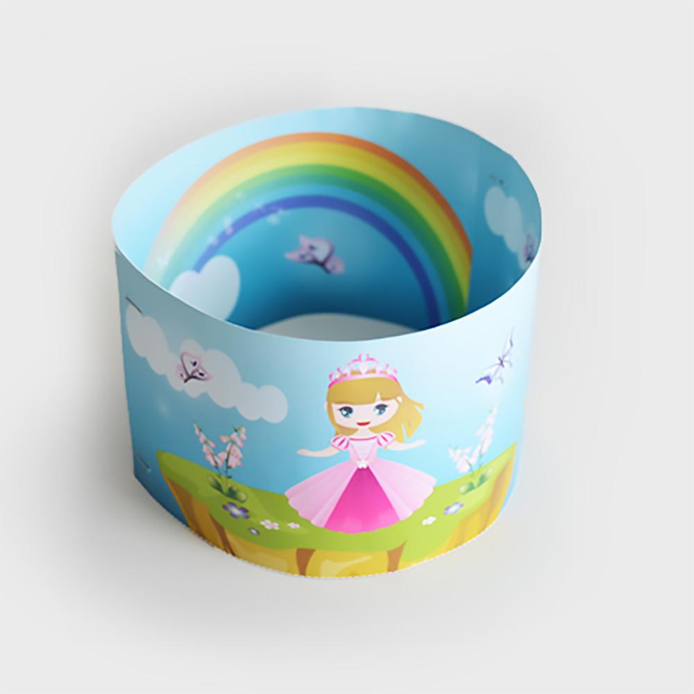 Prinsessen feestmuts met prinses en regenboog