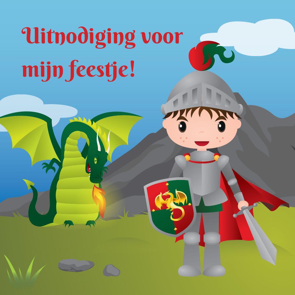 Voorkant design Ridders uitnodiging