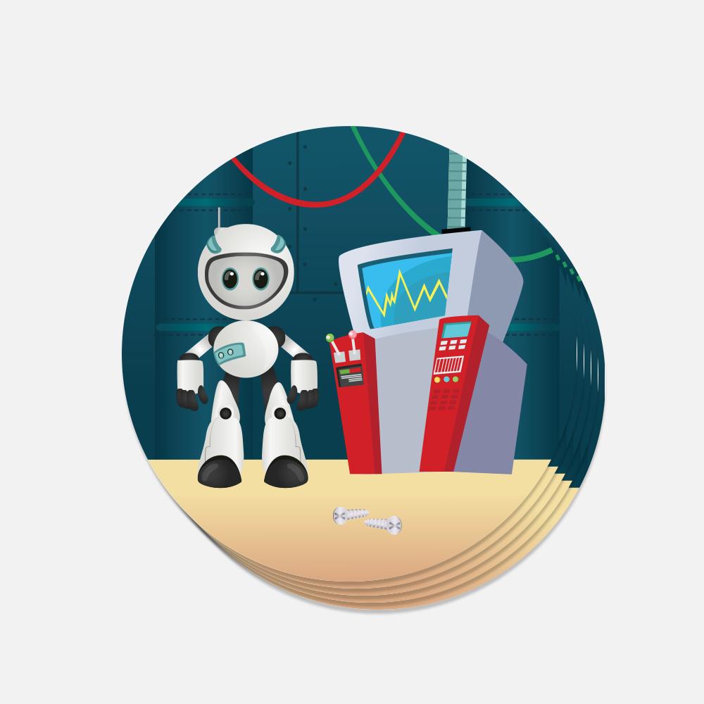 Ronde robot stickers 