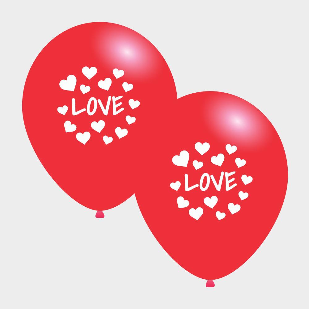 Rode ballonnen met love design