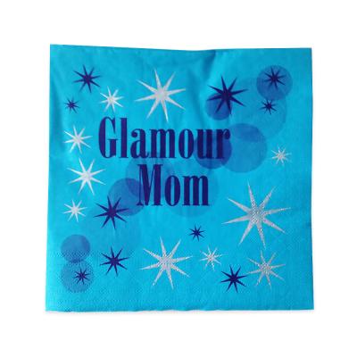 Blauwe glamour mom servetten