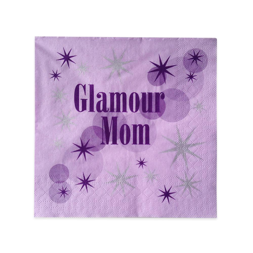Paarse glamour mom servetten