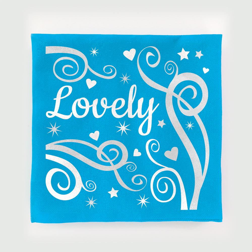 Blauwe lovely mom servetten design