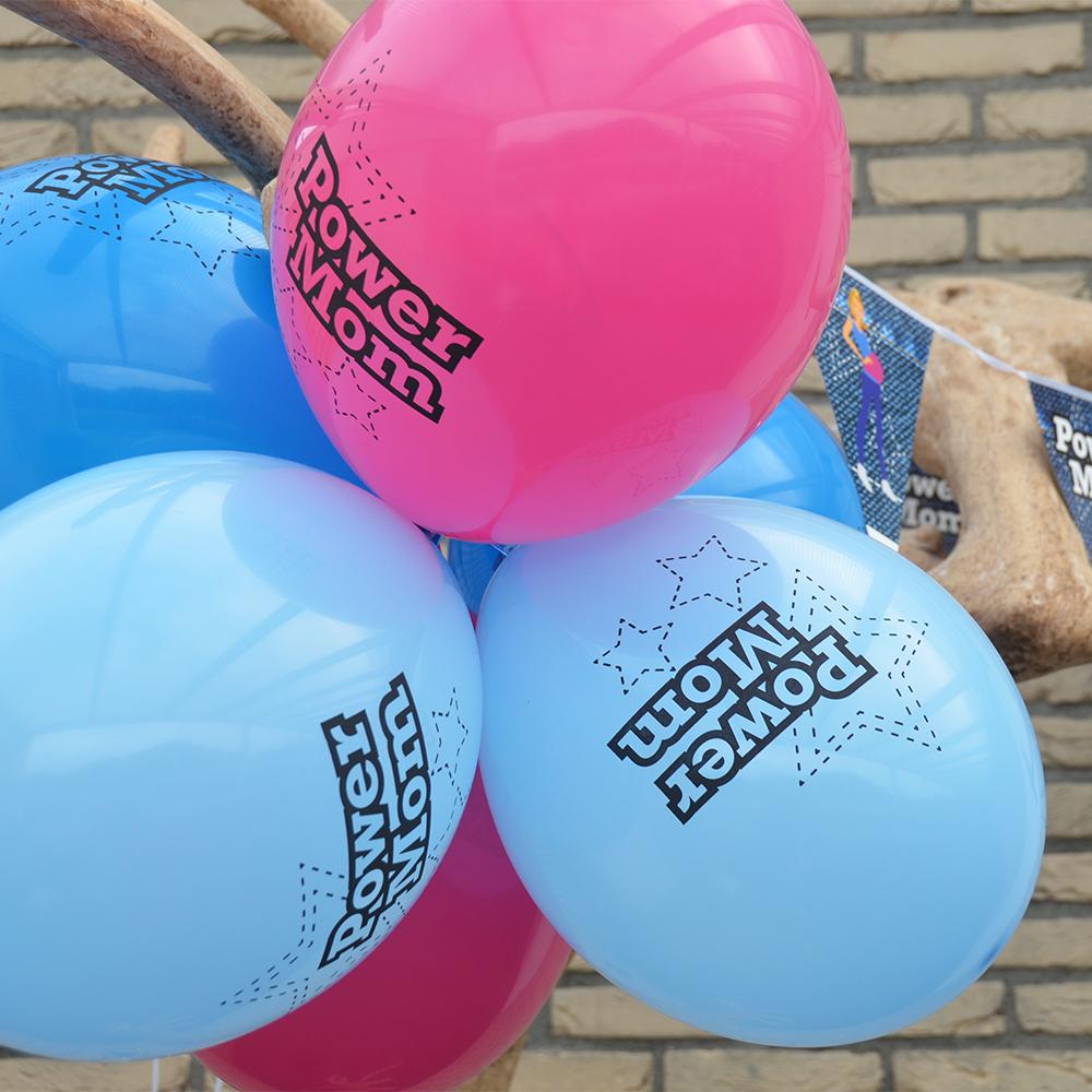 Babyshower versiering Power Mom ballonnen