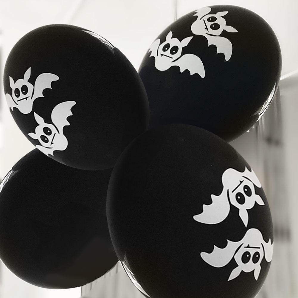 Zwarte Griezel ballonnen met vleermuizen