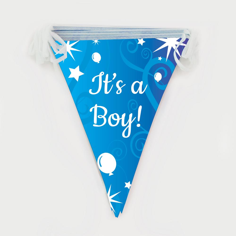 Baby boy slinger achterkant met It's a boy tekst