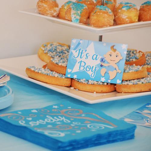 Baby boy themabox tafel setup