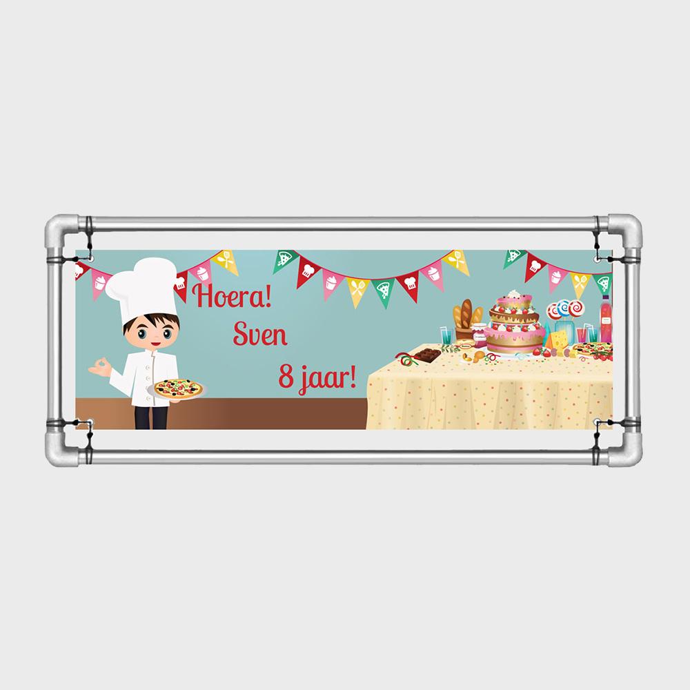 Chefkok jongen spandoek