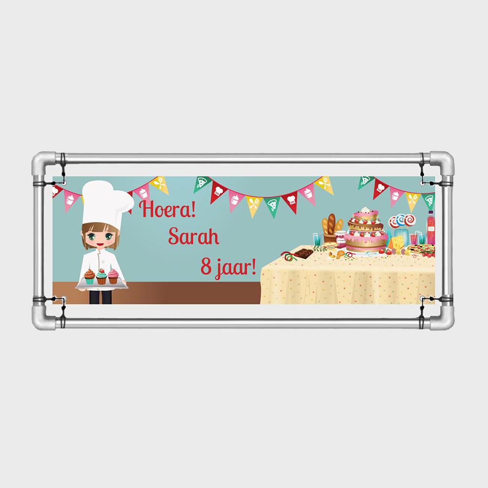 Chefkok meisje spandoek