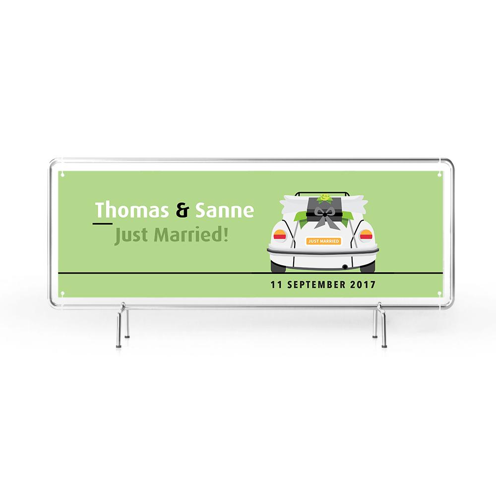 Spandoek just married met naam koppel
