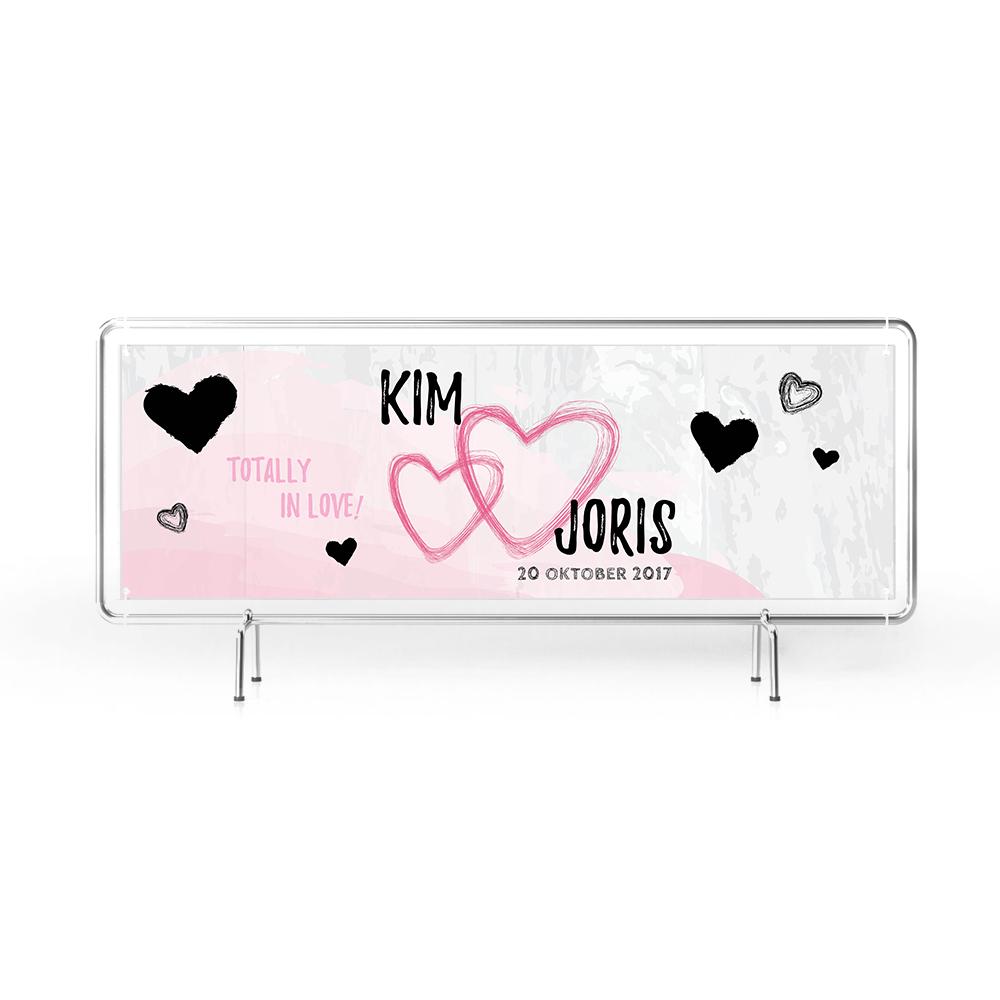 Spandoek Love met namen koppel