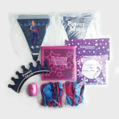 Versiering en servetten Power Mom Pink