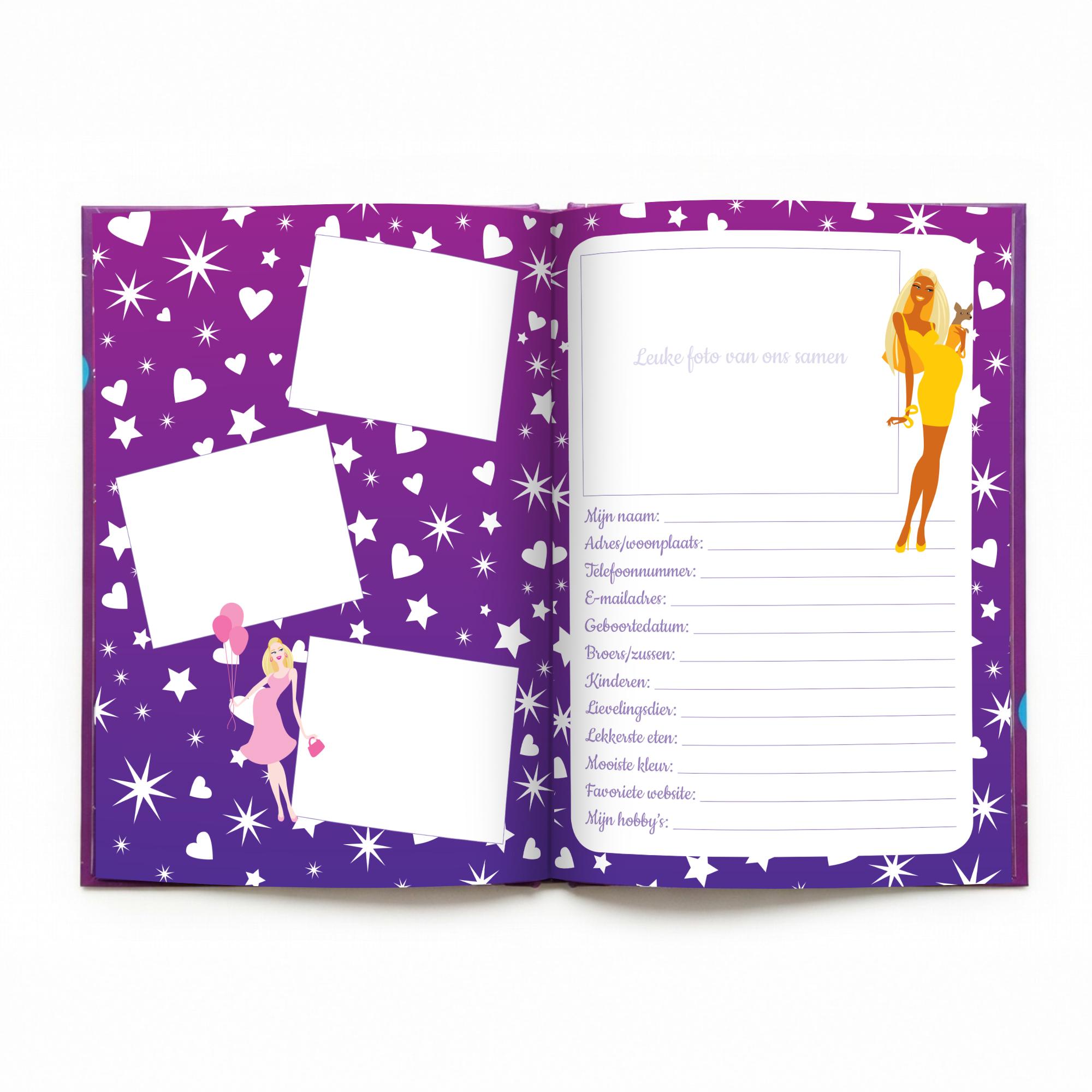 Binnenkant van het luxe vriendinnenboekje