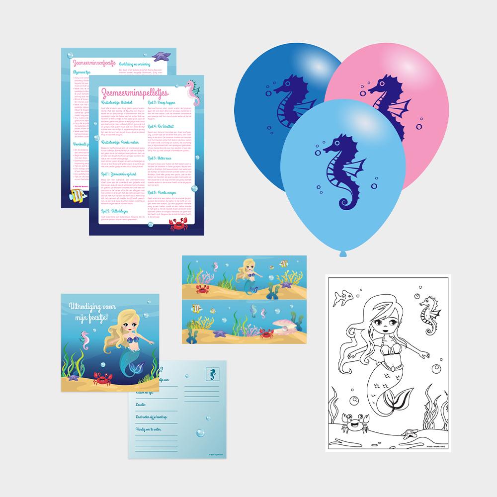 Zeemeerminnenfeest pakket inhoud
